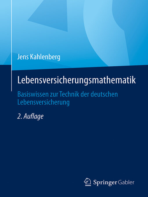 Title details for Lebensversicherungsmathematik by Jens Kahlenberg - Available